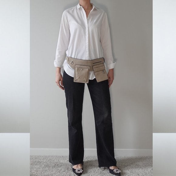 Zara Tan Beige Suede Utility Style Belt Bag - Picture 3 of 11